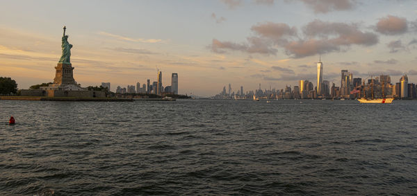 View of buildings against sky during sunset