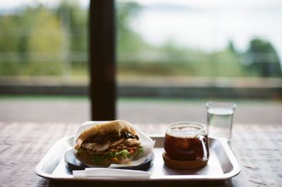 Close-up of food on table