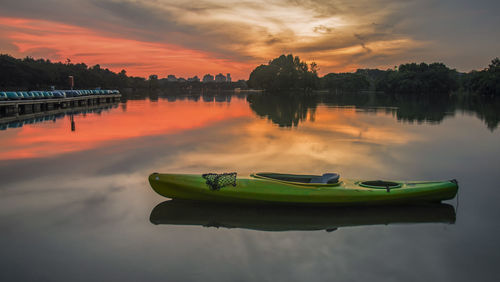 Reflection of clouds in calm lake