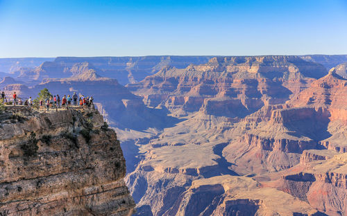 Aerial view of landscape with mountain range in background
