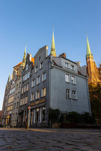 Exterior of building against clear blue sky