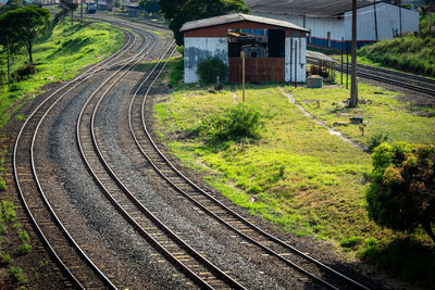 Railroad tracks by road