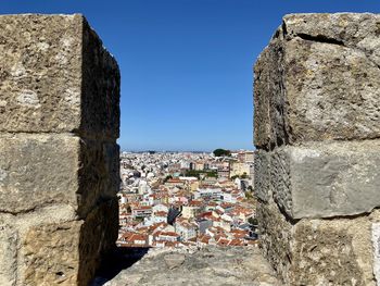 View of old town against clear sky