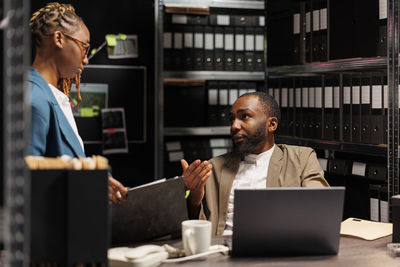 Business colleagues working at office