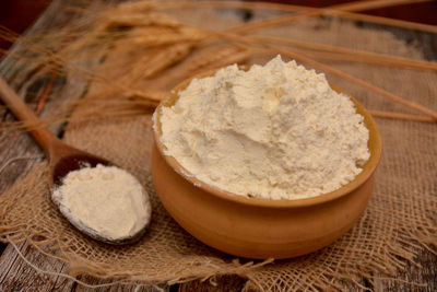 Close-up of food on table