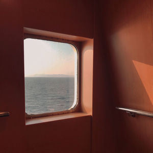 Sea seen through window