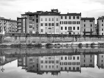 Reflection of buildings in water