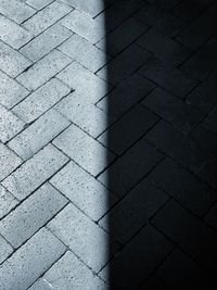 High angle view of cobblestone street