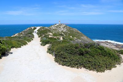 High angle view of beach against sky