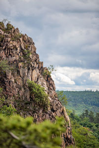 Rock formations on landscape against sky