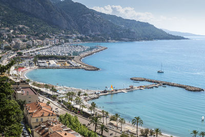 Aerial view of the gulf of menton