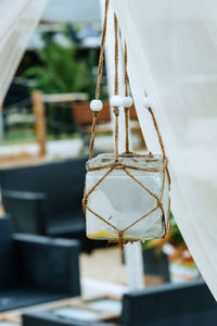 Close-up of basketball hoop