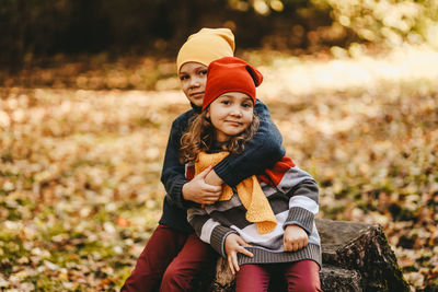 Young woman wearing hat during autumn