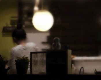 Illuminated lights at night