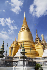 Low angle view of traditional building against sky