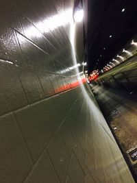 Illuminated light trails at night