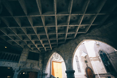 Low angle view of ceiling of building