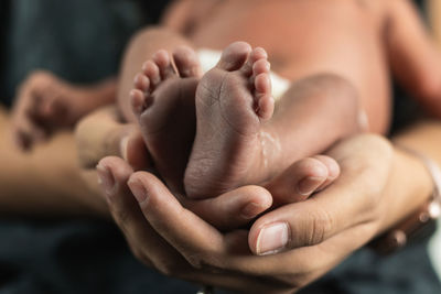 Close-up of baby hands