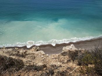 High angle view of beach