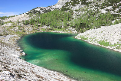 Scenic view of lake and mountains