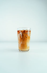 Close-up of coldbrew coffee against white background