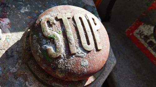 Close-up of old rusty metal