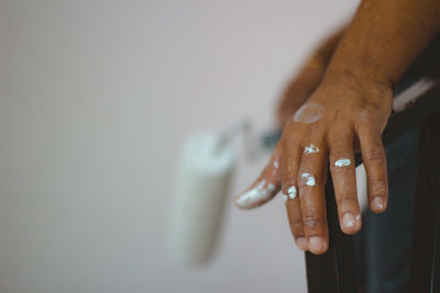 Close-up of woman hand