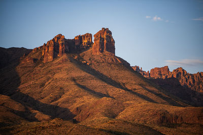 Scenic view of rocky mountains against sky in big bend national park - texas