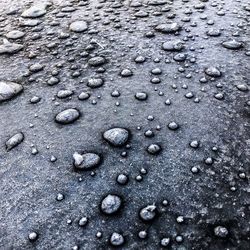 Full frame shot of raindrops on sand