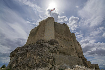 Low angle view of castle against sky