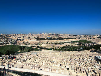 High angle view of jerusalem cityscape