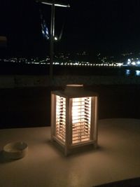 View of illuminated lights at night