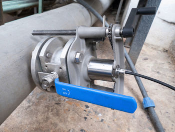 High angle view of machine part