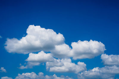 Low angle view of clouds in blue sky