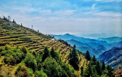 Scenic view of mountains against sky
