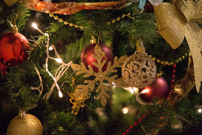 Christmas decoration hanging on tree