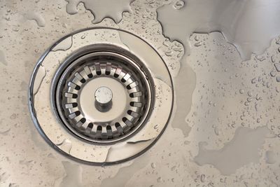 Close-up of wet sink