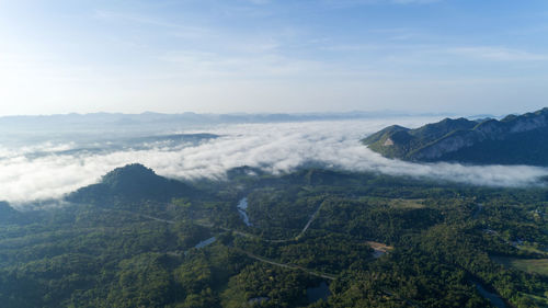 High angle view of landscape against sky