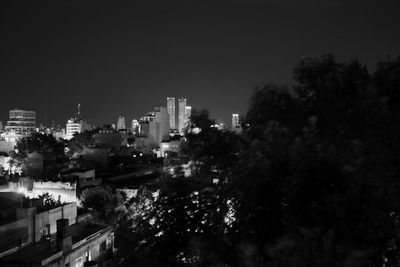 City lit up at night