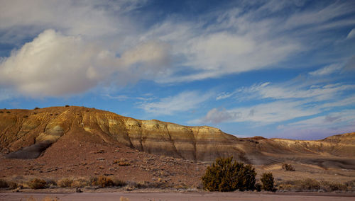 Scenic view of arid landscape against sky