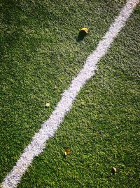 High angle view of  soccer field