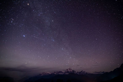 Low angle view of star field against sky at night