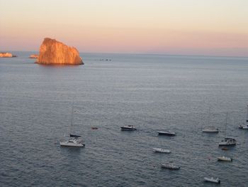 Scenic view of sea at sunset