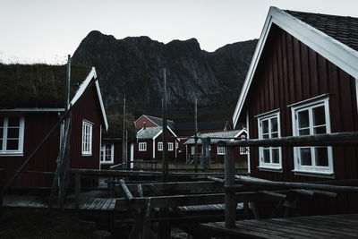 Houses against clear sky