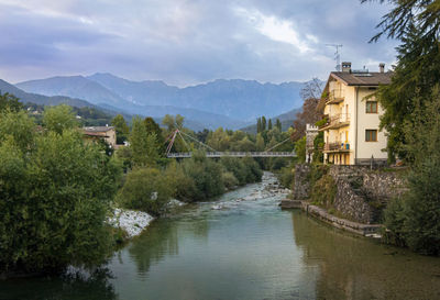 The river torre in the city of tarcento, in the udine province, italy