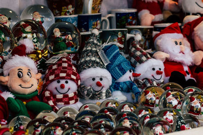 Various toys for sale at market stall