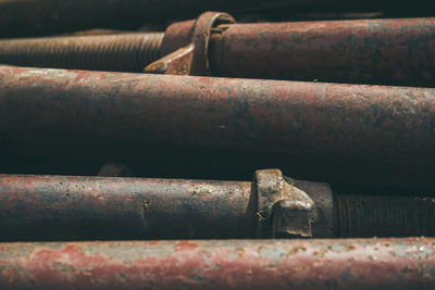 Close-up of rusty pipe