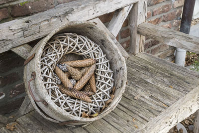 High angle view of a rope