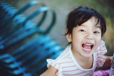 Portrait of cute girl smiling