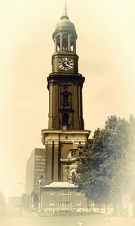 Low angle view of tower against sky